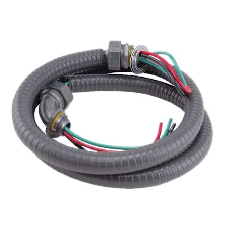 DiversiTech 4 Foot 10 Gauge THHN Wire Kit with 1/2 Inch Straight and 90 Degree Metallic Connectors Natural