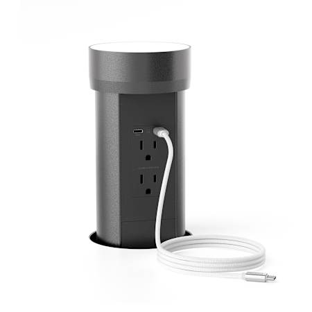 Docking Drawer 15 amp Docking Drawer Flush Pop-Up Outlet, (2) 65W USB-C & (2) AC Black