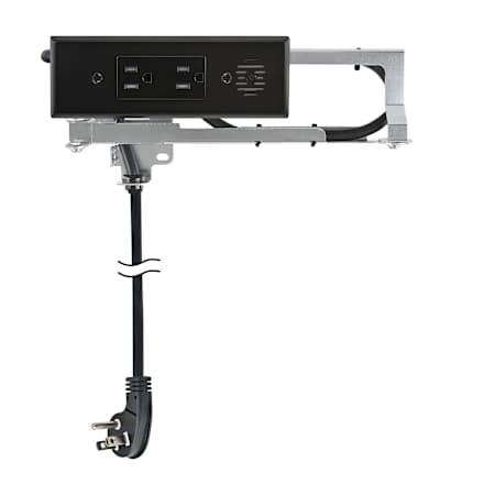 Docking Drawer Amp Blade Compact Vanity Outlet Fits 11" Wide Drawers, 2 AC and Auto Safety Shutoff Black