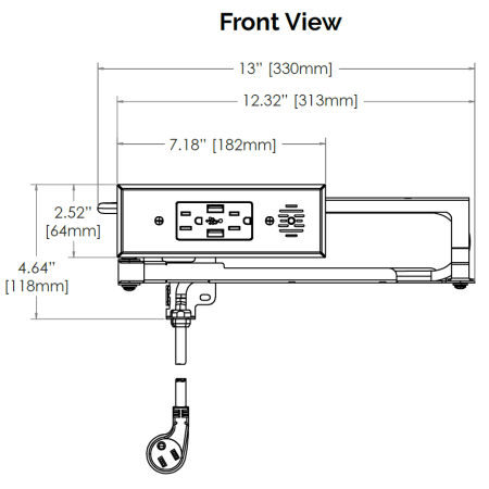 Blade Series Front View Line Drawing