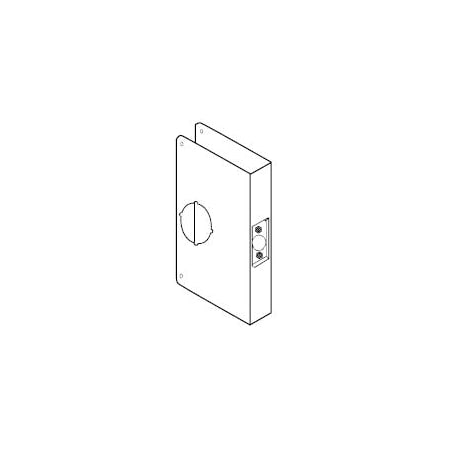 DON-JO Extended Wrap-Around Door Reinforcer for 5" Backset Polished Brass