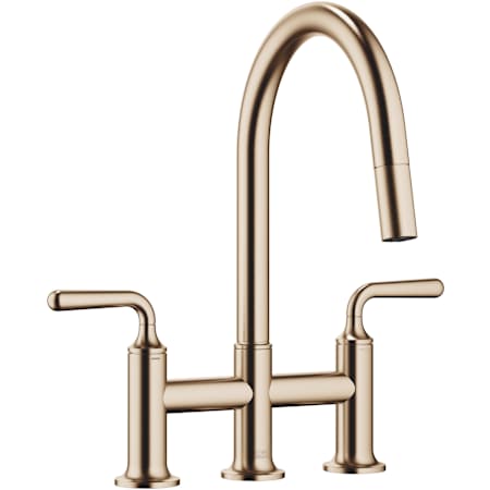 Dornbracht Vaia 1.5 GPM Bridge Pull Down Kitchen Faucet with Swivel Spout and Cartridge Brushed Champagne (22kt Gold)