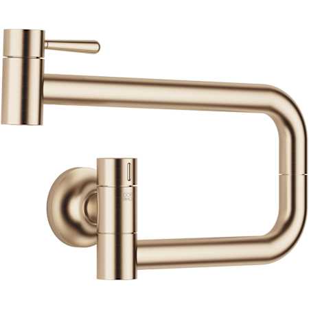Dornbracht Vaia 1.5 GPM Wall Mounted Single Hole Pot Filler with Swivel Spout and Ceramic Disc Cartridge Brushed Champagne (22kt Gold)