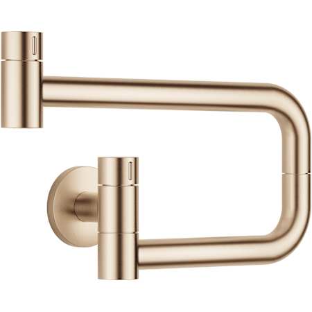 Dornbracht Tara Ultra 1.5 GPM Wall Mounted Single Hole Pot Filler with Swivel Spout and Ceramic Disc Cartridge Brushed Champagne (22kt Gold)