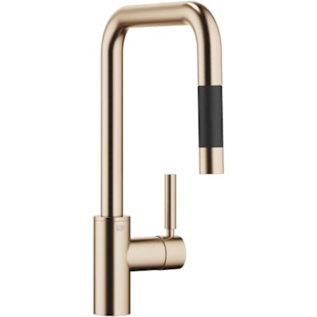 Dornbracht Meta Square 1.5 GPM Single Hole Pull Down Kitchen Faucet with Swivel Spout and Cartridge Brushed Champagne (22kt Gold)
