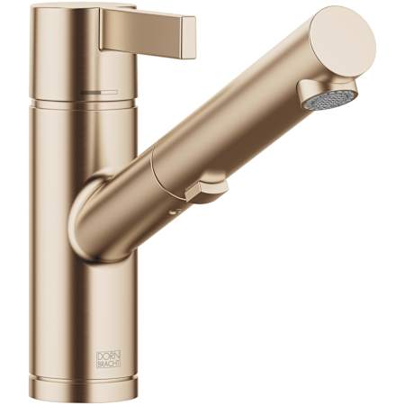 Dornbracht Eno 1.5 GPM Single Hole Pull Out Kitchen Faucet with Swivel Spout and Cartridge Brushed Champagne (22kt Gold)