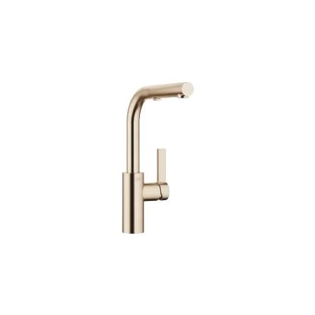 Dornbracht Elio 1.5 GPM Single Hole Pull Out Kitchen Faucet with Swivel Spout and Spray Mode Brushed Champagne (22kt Gold)