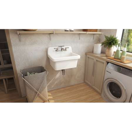 DreamLine Sapphire 24" Wall Mounted Single Basin Ceramic Utility Sink White