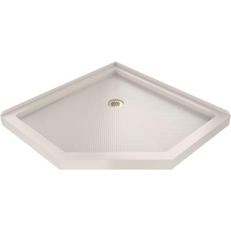 DreamLine SlimLine 36" x 36" Neo-Angle Shower Base with Triple Threshold and Corner Drain Brushed Brass with Biscuit Base