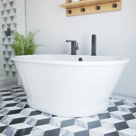 DreamLine Caribbean 60" Free Standing Acrylic Soaking Tub with Center Drain White