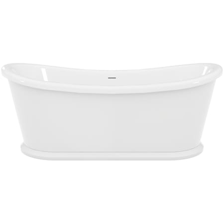 DreamLine Duet 69" Free Standing Acrylic Soaking Tub with Center Drain and Overflow White