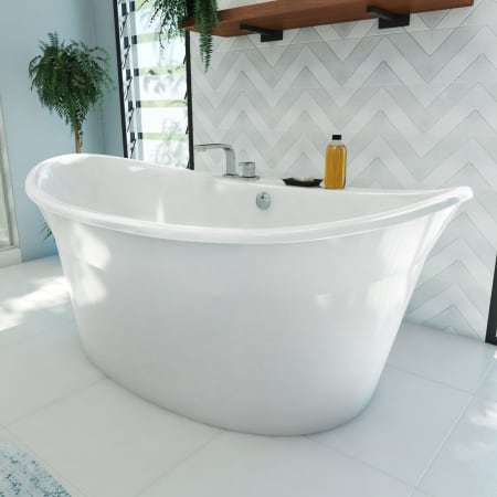 DreamLine Montego 66" Freestanding Acrylic Soaking Tub with Center Drain White