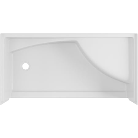DreamLine Prism 60" x 30" Rectangular Shower Base with Single Threshold and Left Drain White