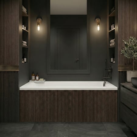 DreamLine Prism 60" Drop In Acrylic Soaking Tub with Rear Drain White