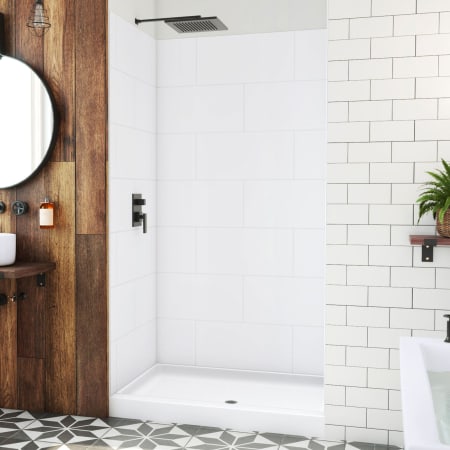 DreamLine DreamStone 84" High x 48" Wide Alcove Shower Module with Shower Wall and Base White