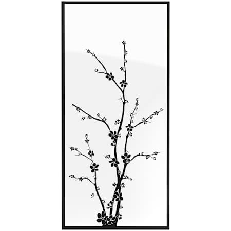 DreamLine Linea Blossom 34" W x 72" H Single Panel Frameless Shower Door with Open Entry Design Matte Black