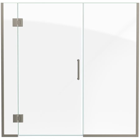 DreamLine Unidoor-X 58" High x 58" Wide Hinged Frameless Tub Door with Clear Glass Brushed Nickel