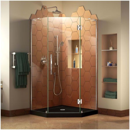 DreamLine Prism Plus 72" High x 40" Wide x 42" Deep Hinged Frameless Shower Enclosure with Clear Glass Chrome
