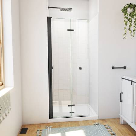 DreamLine Aqua-Q Fold 76-3/4" High x 32" Wide Shower Door Matte Black