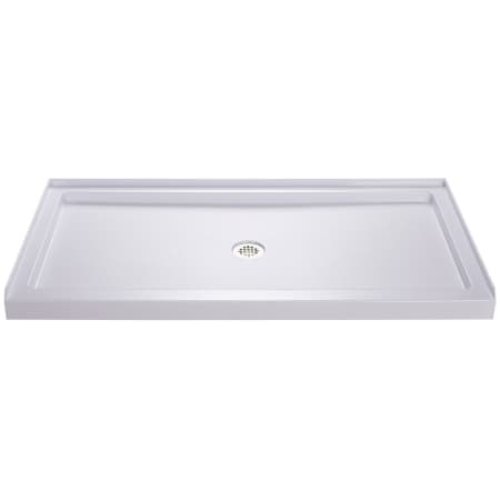 DreamLine SlimLine 32" x 54" Single Threshold Shower Base with Center Drain White