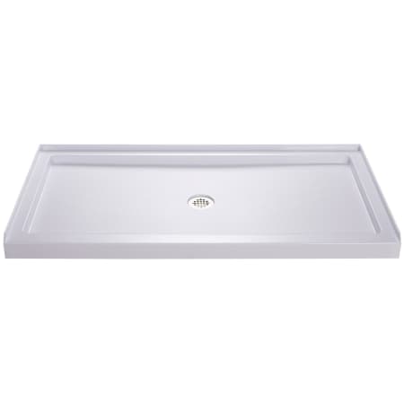 DreamLine Slimline 36" x 54" Rectangular Shower Base with Single Threshold and Center Drain White