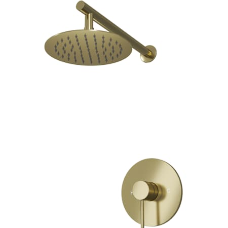 DreamLine Brilliance Rainfall Shower Set with Round Shower Head and Round Valve, Brushed Brass Brushed Brass