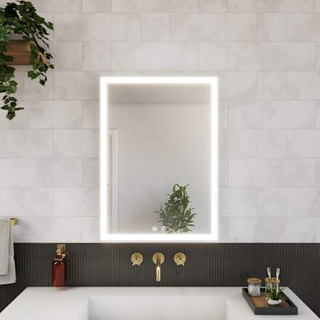 DreamLine Brilliance 20" x 24" Lighted Frameless Single Door Medicine Cabinet Glass