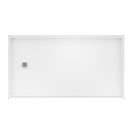 DreamLine Crest 60" x 33" Rectangular Shower Base with Single Threshold and Left Drain White