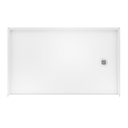 DreamLine Crest 60" x 37" Rectangular Shower Base with Single Threshold and Right Drain White