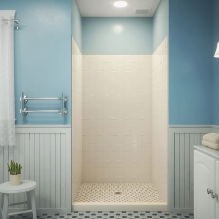 DreamLine QWALL-VS 32 - 36" W x 41" D x 76" H Acrylic Backwall Shower Kit Biscuit
