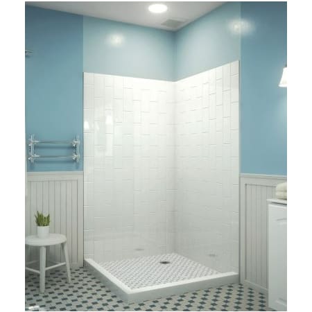 DreamLine QWALL-VS 41" W x 41" D x 76" H Acrylic Corner Backwall Shower Kit White