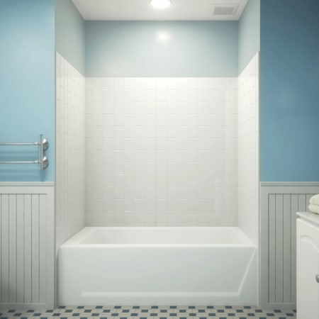DreamLine QWALL-VS 56 - 60" W x 36" D x 62" H Acrylic Backwall Shower Kit White