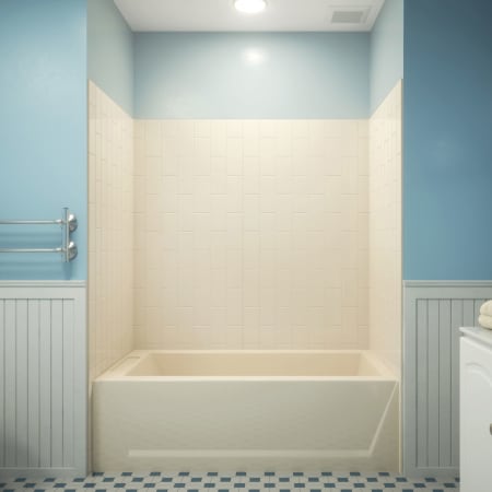 DreamLine QWALL-VS 56 - 60" W x 36" D x 62" H Acrylic Backwall Shower Kit Biscuit