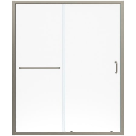 DreamLine Infinity-Z 56-60" W x 72" H Semi Frameless Sliding Shower Door with Frosted Glass Brushed Nickel