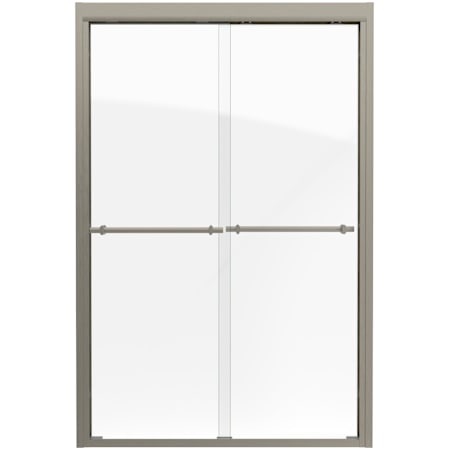 DreamLine Duet 72" High x 48" Wide Sliding Framed Shower Door with Clear Glass Brushed Nickel