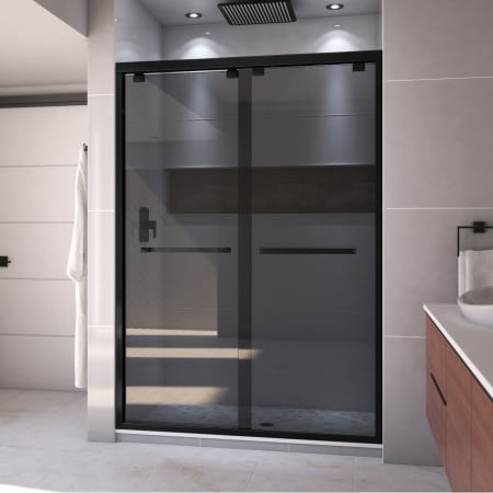 DreamLine Encore 50 - 54" W x 76" H Semi-Frameless Bypass Sliding Shower Door Matte Black