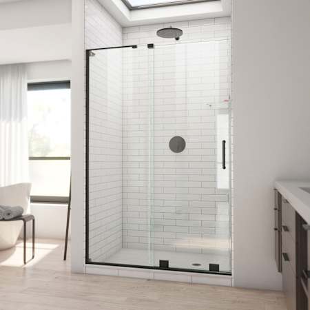 DreamLine Mirage-X 72" High x 48" Wide Sliding Frameless Shower Door with Clear Glass Matte Black