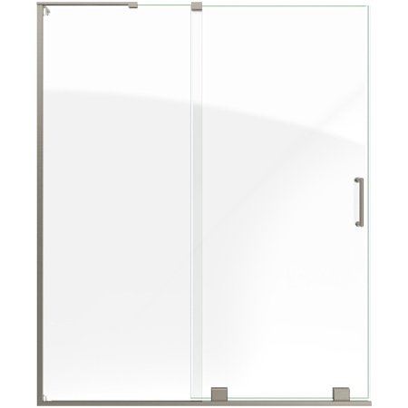 DreamLine Mirage-X 72" High x 56" to 60" Width Sliding Frameless Shower Door with Clear Glass, Left-Wall Bracket Brushed Nickel