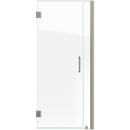 DreamLine Unidoor 72" High x 33" Wide Hinged Frameless Shower Door with Clear Glass Brushed Nickel