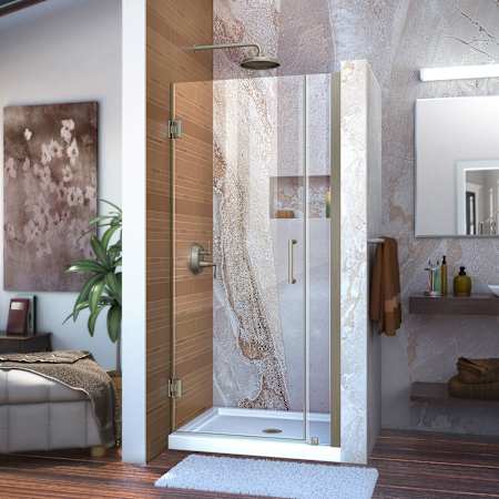 DreamLine Duet Plus 44 - 48" W x 72" H Semi-Frameless Bypass Sliding Shower Door Brushed Nickel
