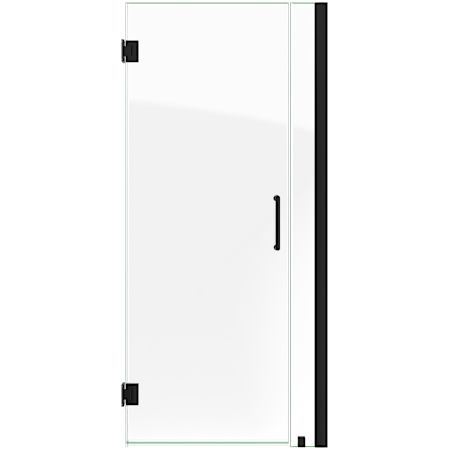 DreamLine Unidoor 72" High x 34" Wide Hinged Frameless Shower Door with Clear Glass Matte Black