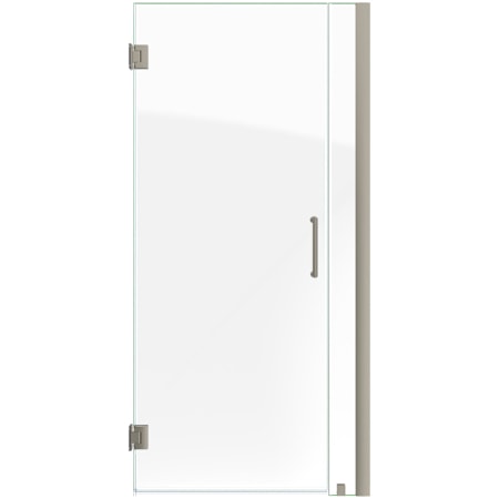 DreamLine Unidoor 72" High x 36" Wide Hinged Frameless Shower Door with Clear Glass Brushed Nickel
