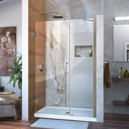 DreamLine Duet Plus 55 - 59" W x 58" H Semi-Frameless Bypass Sliding Tub Door Brushed Nickel