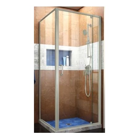 DreamLine Flex 72" High x 36-7/16" Wide x 34-1/2" Deep Pivot Framed Shower Enclosure with Clear Glass Brushed Nickel