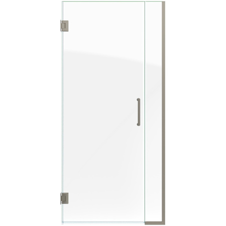 DreamLine Unidoor Plus 72" High x 41-1/2" Wide Hinged Frameless Shower Door with Clear Glass Brushed Nickel