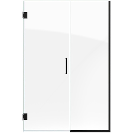 DreamLine Unidoor Plus 72" High x 45-1/2" Wide Hinged Frameless Shower Door with Clear Glass Matte Black