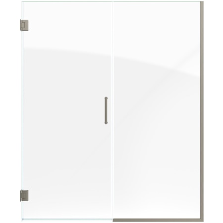 DreamLine Unidoor Plus 72" High x 60-1/2" Wide Hinged Frameless Shower Door with Clear Glass Brushed Nickel