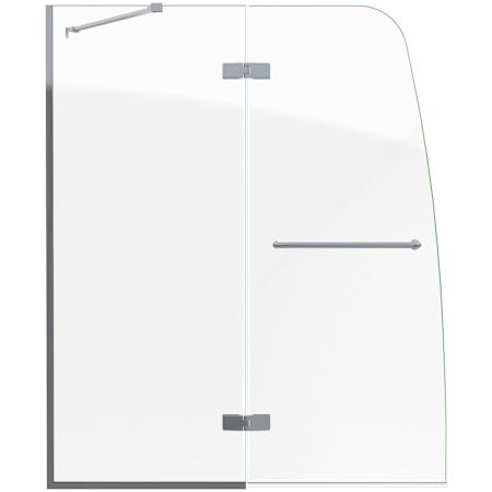 DreamLine Aqua Ultra 58" High x 60" Wide Hinged Frameless Tub Door with Clear Glass Brushed Nickel