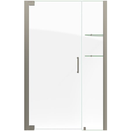DreamLine Elegance 72" High x 48" Wide Pivot Frameless Shower Door with Clear Glass Brushed Nickel
