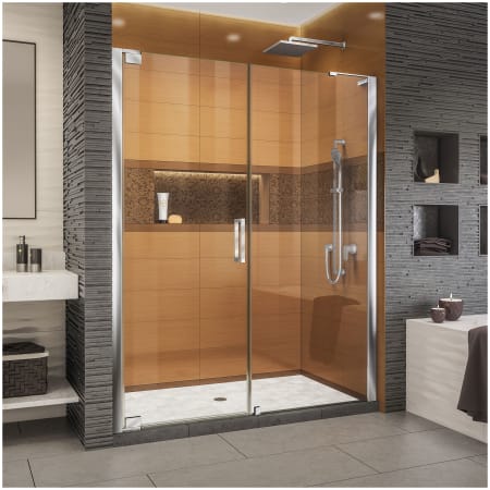 DreamLine Elegance-LS 53 1/4 - 55 1/4" W x 72" H Frameless Pivot Shower Door Chrome